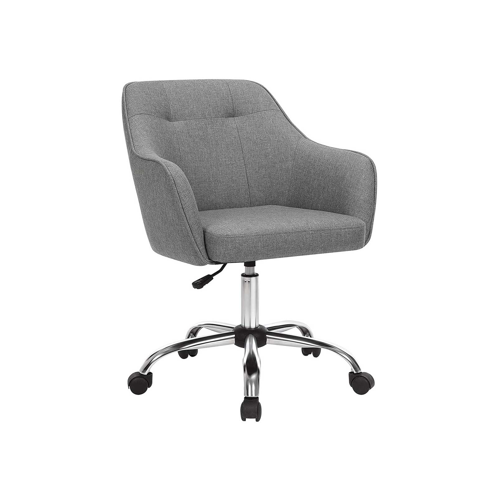 Bureaustoel – Hoogte Verstelbaar – Fluweel – Cappuccino Beige-Wolkenwit