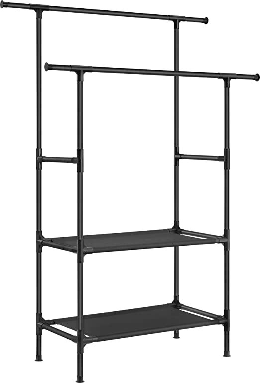 Kledingrek – 2 kledingstangen en 2 planken – Wit