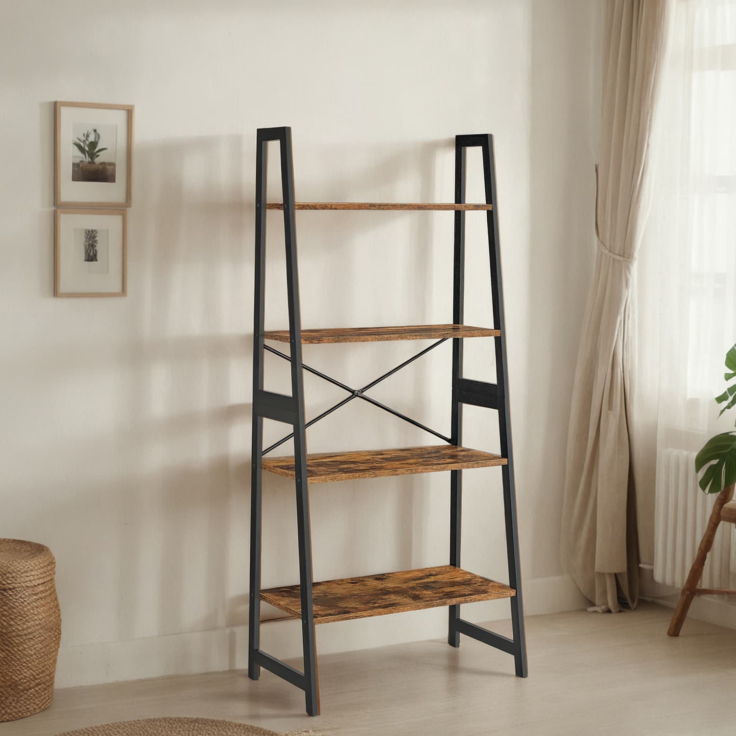 Boekenkast met bamboe frame