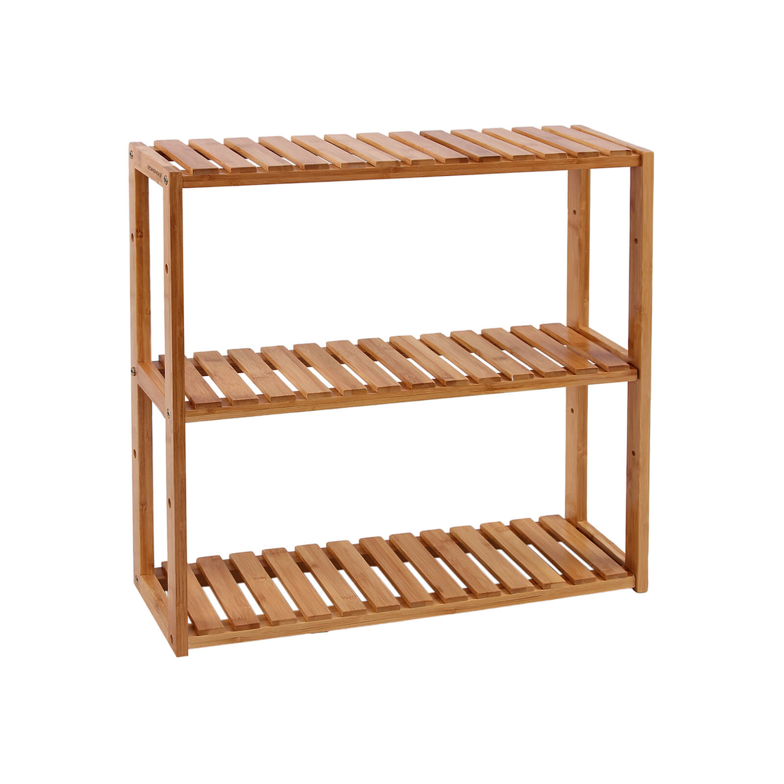 Badkamerrek – houtenkast – bamboe – verstelbare planken – naturel