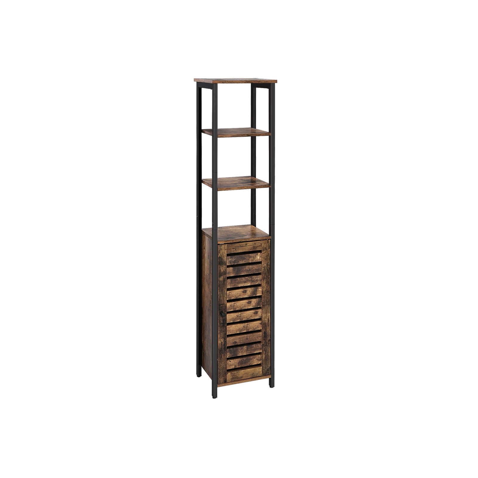 Keukenkastje - Smalle opbergkast met 3 rekken - Industrieel design - Bruin