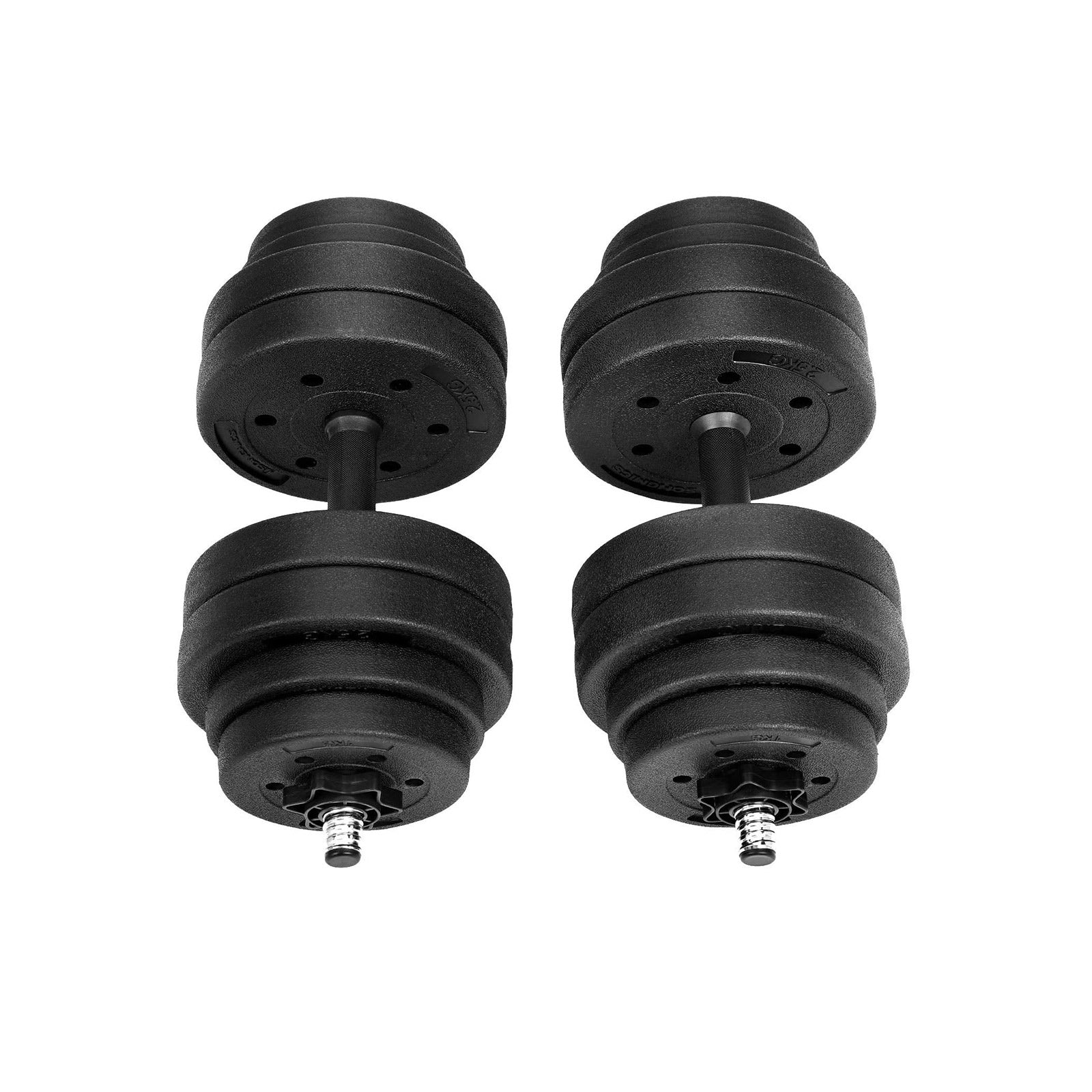 Halters - Dumbbell set - 2 x 15 kg - Totaal 30 kg - Zwart