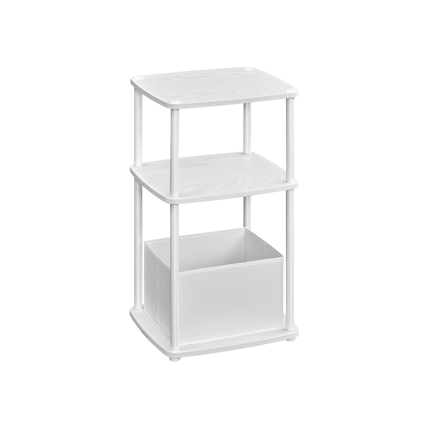 Bijzettafel met 3 planken – 30 x 34 x 58 cm, sneeuwwit