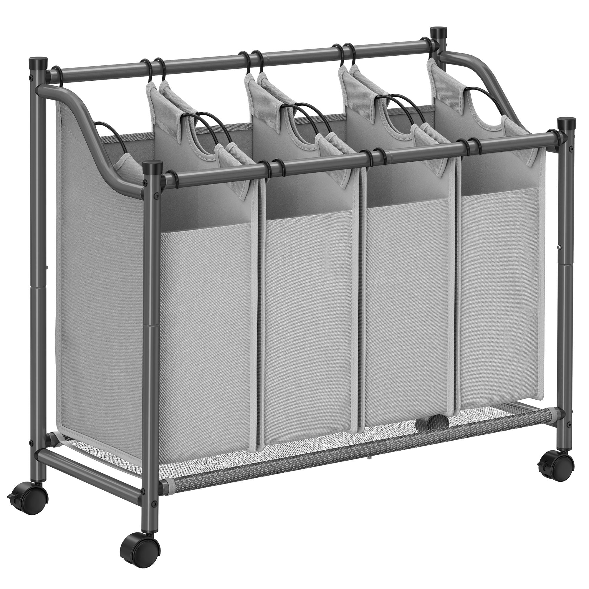 Wasmand op wielen – 4 afneembare zakken – Beige