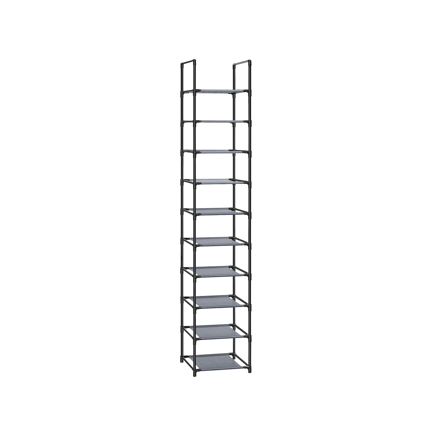 Schoenenrek - Opbergen van schoenen - 10 niveaus - Open schoenenkast - Metalen frame - Zwart