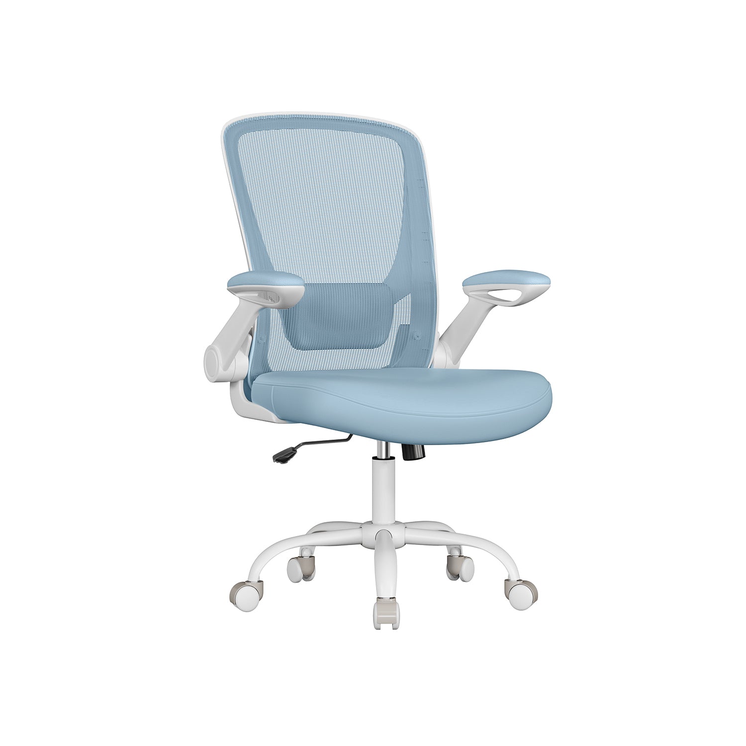 Bureaustoel – ergonomisch – met opklapbare armleuningen – mistblauw