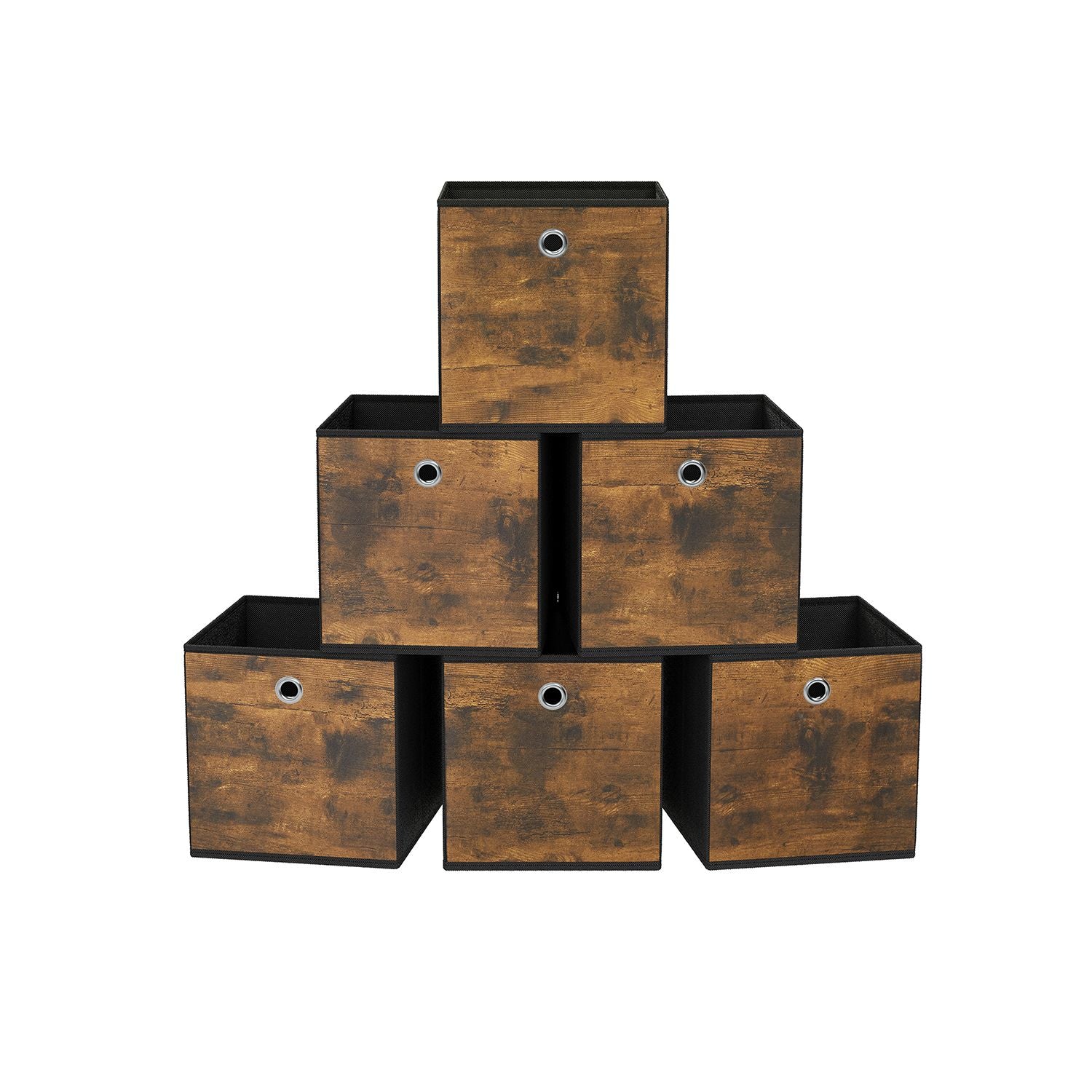 Opbergdozen set van 6 – gemêleerd grijs – karton