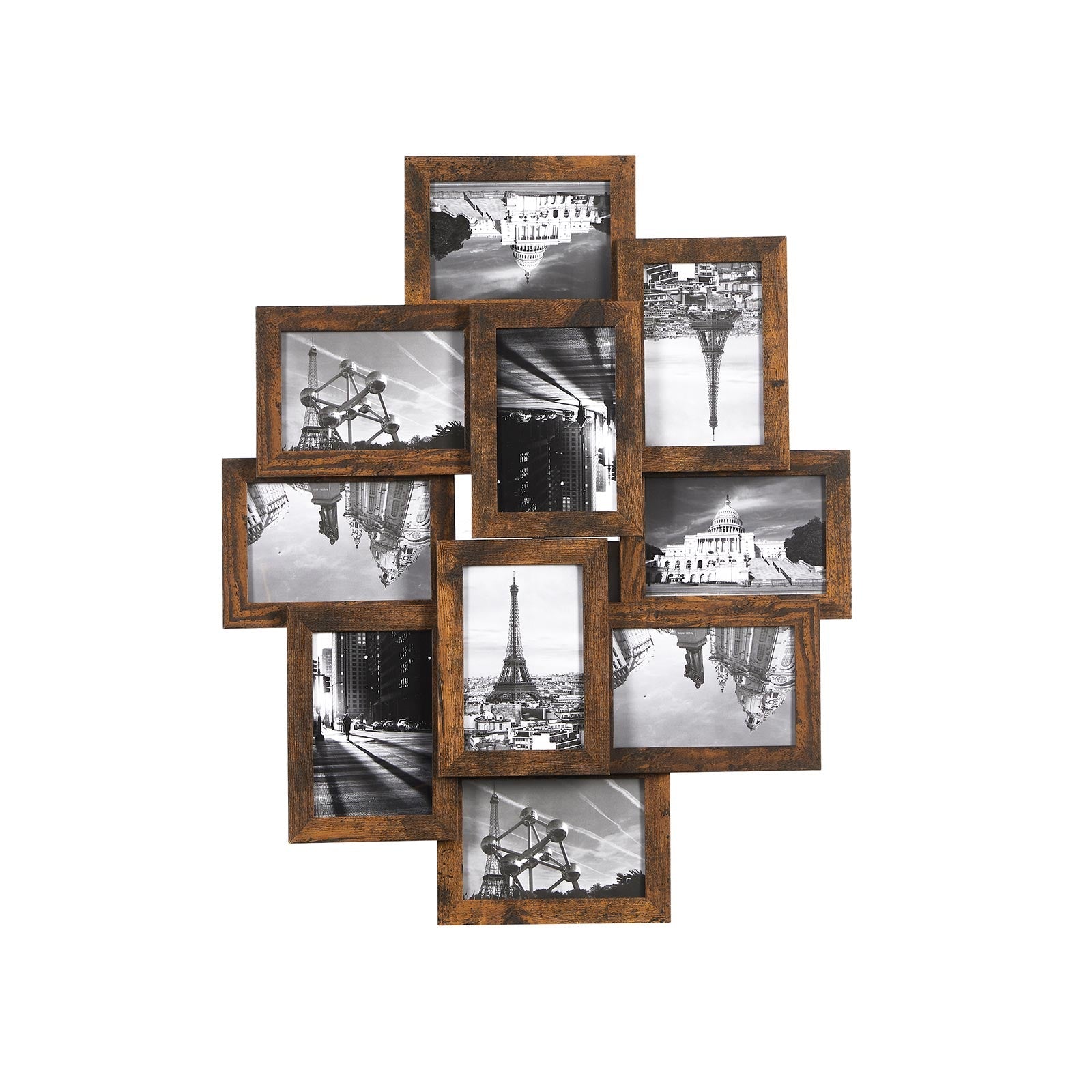 Fotolijst - Collage - Voor 10 foto's - Vintage bruin