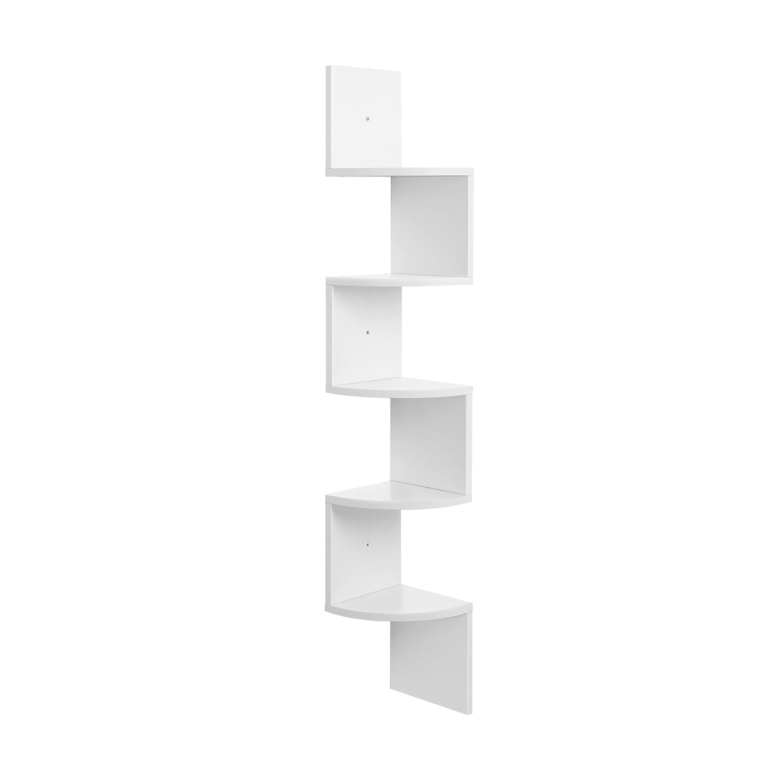 Hoekplank – 5 niveaus – zwevend – wandplank – wit