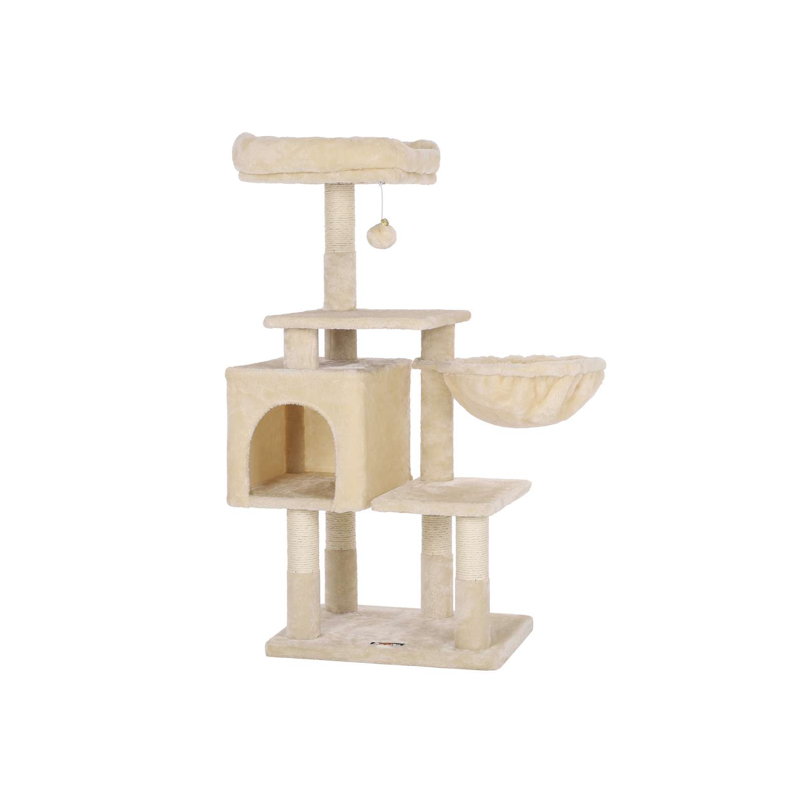 Krabpaal – met ligbed en klimelementen – beige