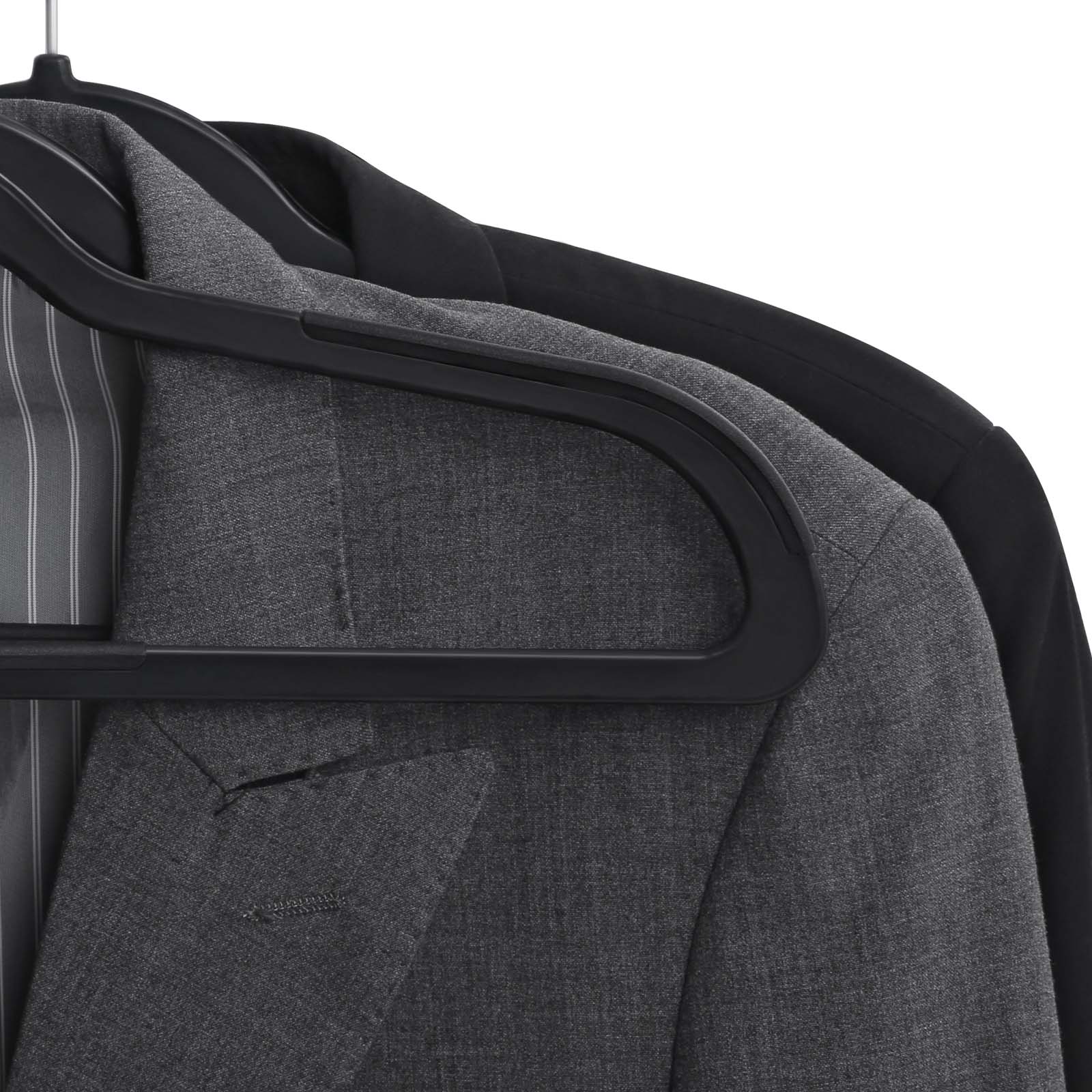 Kleerhangers – Antislip en ruimtebesparend – Set van 30 – Zwart