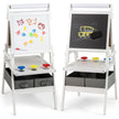i – Barn Tafel med Pappersrulle och magnetisk Kritta Whiteboard Dubbelsidig – 3 1 – Vit