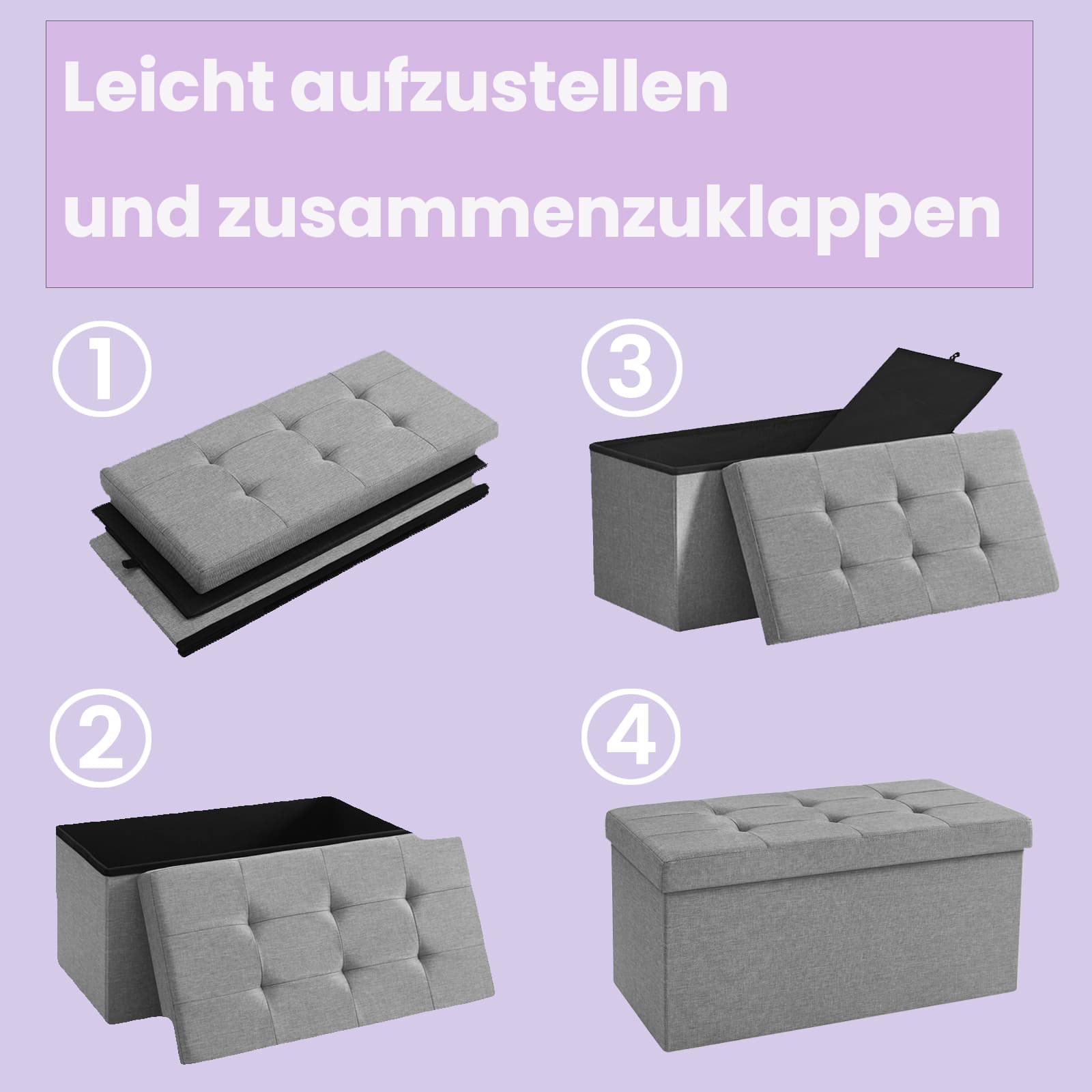 Bank met Opbergruimte – 38 x 76 x 38 cm – Zitkist – Multifunctioneel