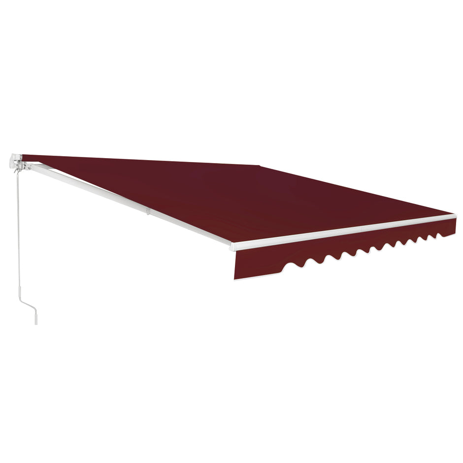 Markis – med vev Solskydd – 400 x 250 cm – Vinröd