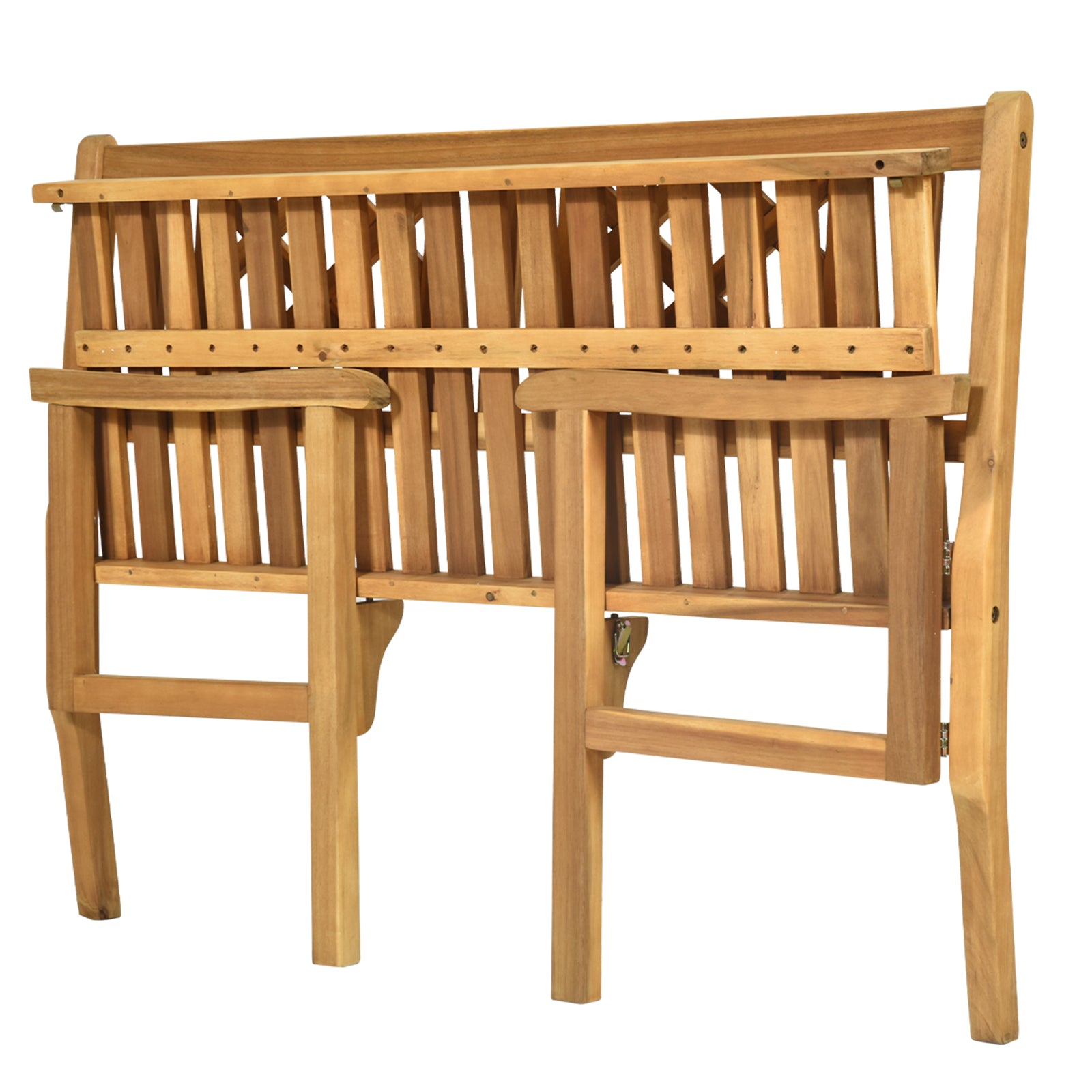 Hopfällbar – uteplats bänk trä trädgårdsmöbler – 120 x 56 x 90 cm – Natur