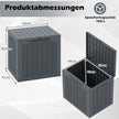 Utomhusförvaringslåda – Lockbox med låsbart och flätad rottinglook – 96 L – Grå