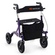 Fällbar – och lätt rollator med sittplats i aluminium upp till i rullstol rese – 136 kg 2 1 – Lila