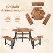 personers – picknickbordset i akacieträ, trädgårdsbord med sittplatser och parasollhål – 6 3 – Brun