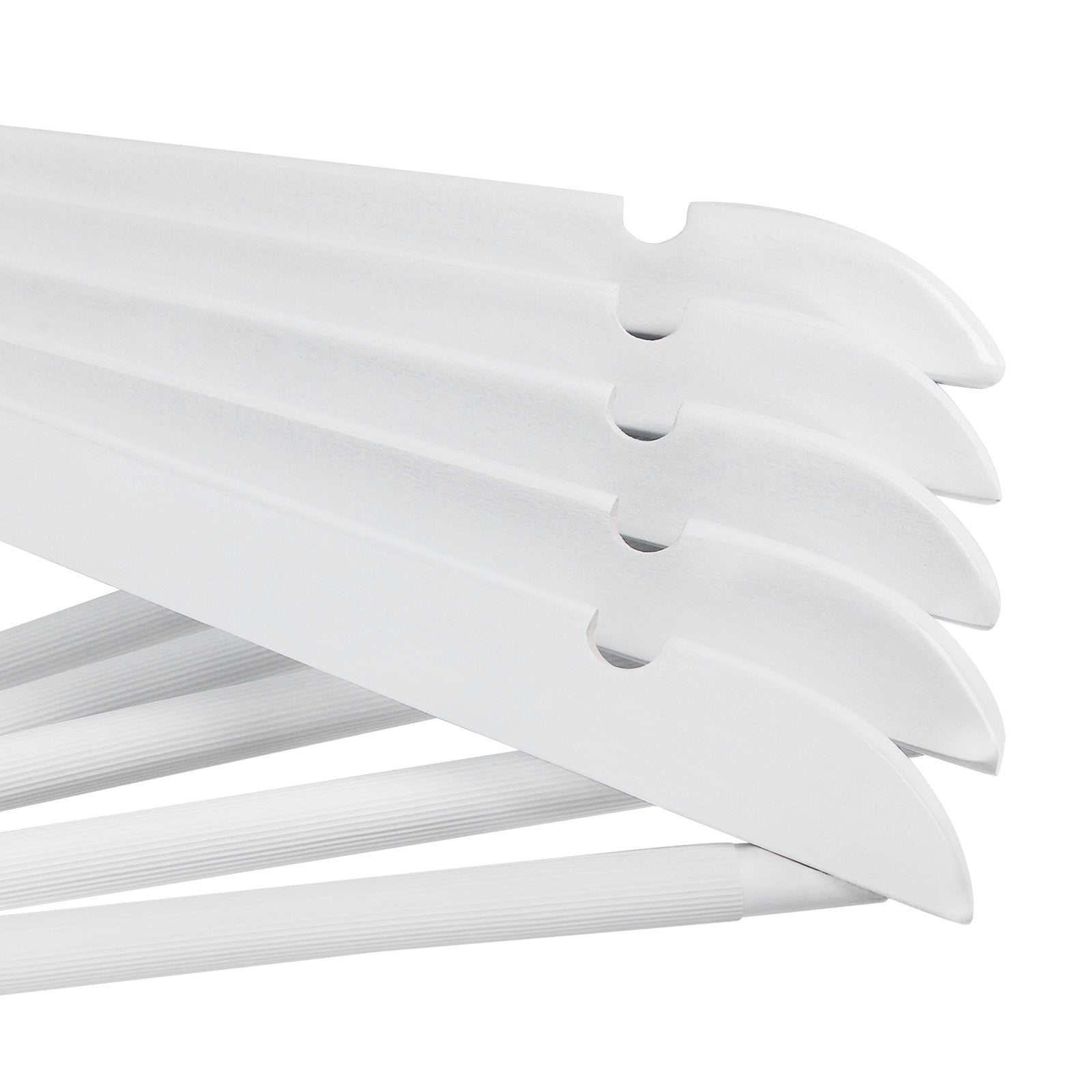 Houten kledinghangers – Set van 10 – Wit