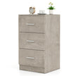 Nattduksbord – med lådor Högblanka nattbord Nattkommod för boxspring säng Cementgrå – 3 37 x 34 x 66,5 cm – Grå