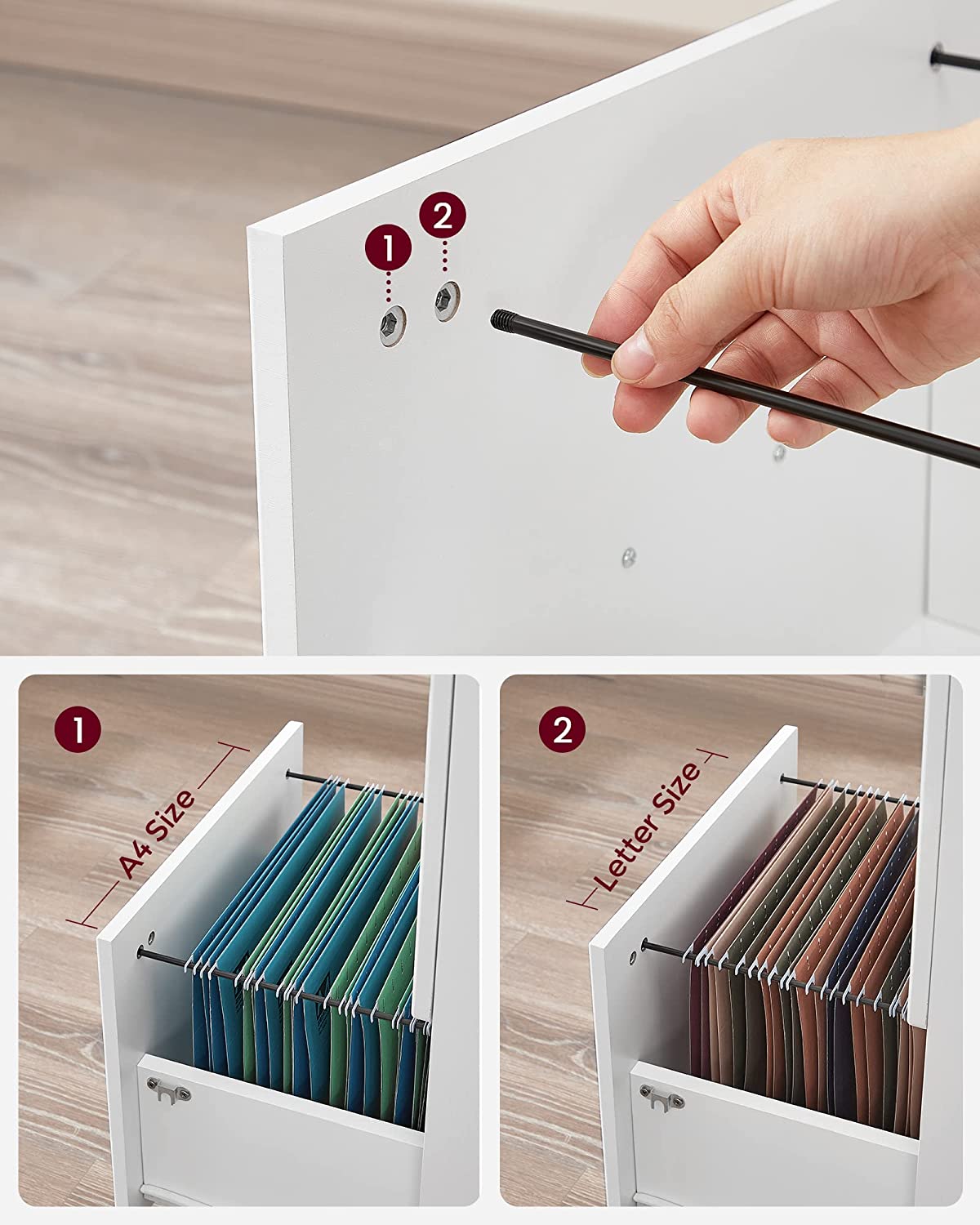 Archiefkast – Verrijdbaar met hangmappen – Wit