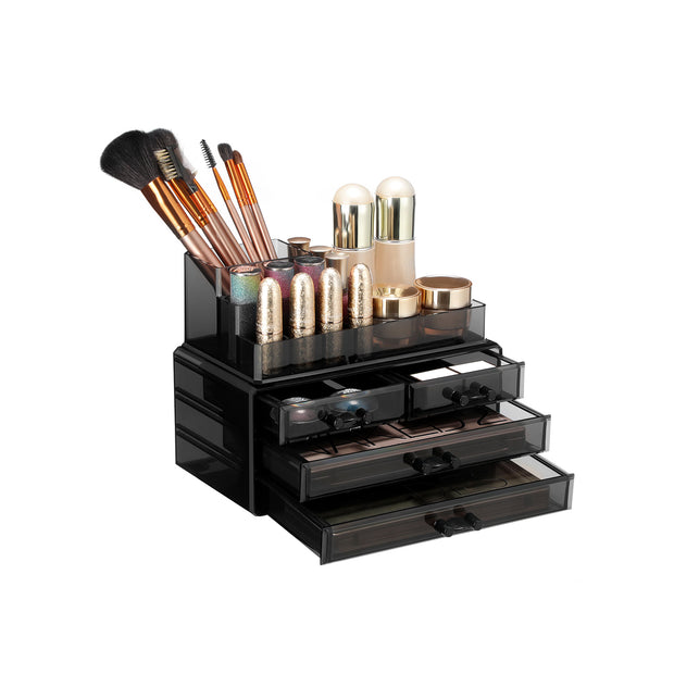 Make-up organizer – 4 laden – zwart