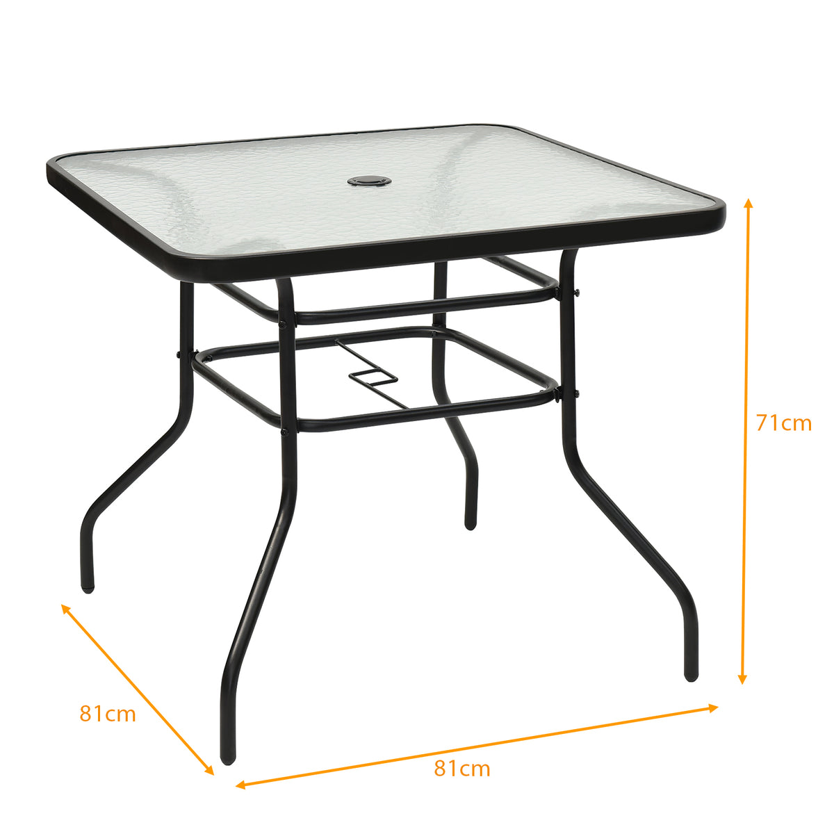 Uteplatsbord – Rektangulärt soffbord med bordsskiva Bistrobord Trädgårdsbord Glasbord – Svart