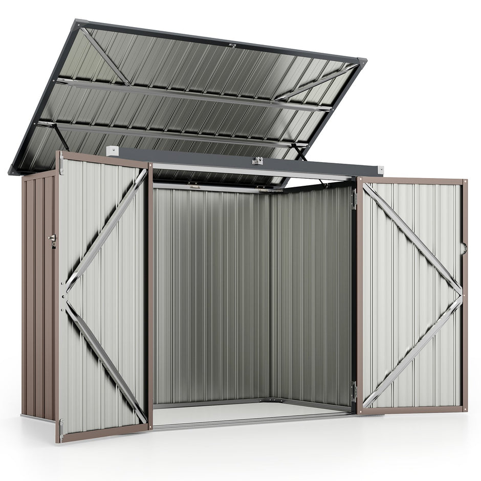Sopkärlbox – för Sopbox i galvaniserat metall Sophus med dörrar – 2 2 172 x 95,5 x 130 cm – Brun