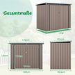 Sopkärlbox – för Sopbox i galvaniserat metall Sophus med dörrar – 2 2 172 x 95,5 x 130 cm – Brun