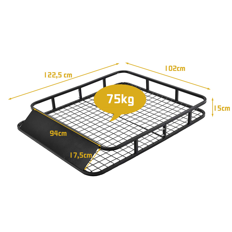 Universal – Takräcke Bilbagagehylla Takkorg Tillverkad av stål – 122,5 x 102 x 15 cm – Svart