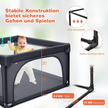 Baby – lekhage med lekkulor andningsnät – 50 120 x 120 cm – Mörkgrå
