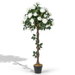 Rosenbaum – med vita rosor konstträd blommor konstgjort blomträd – 120 cm – Vit