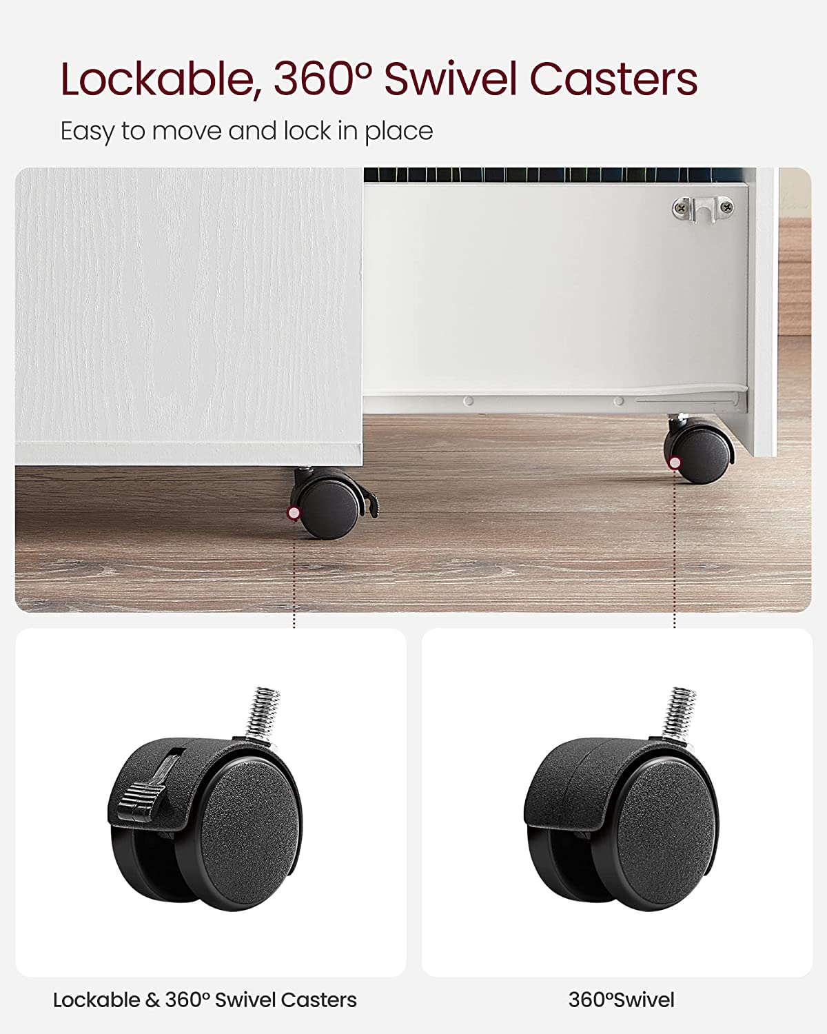 Archiefkast – Verrijdbaar met hangmappen – Wit