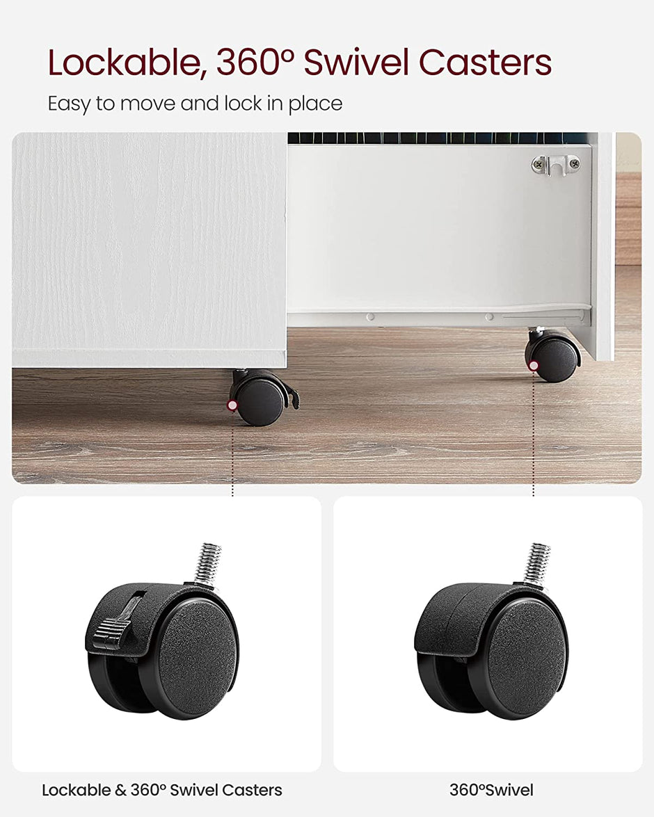 Archiefkast – Verrijdbaar met hangmappen – Wit