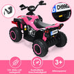 12V – Electric Kids Quad med musikhorn och LED strålkastare Pink – Rosa