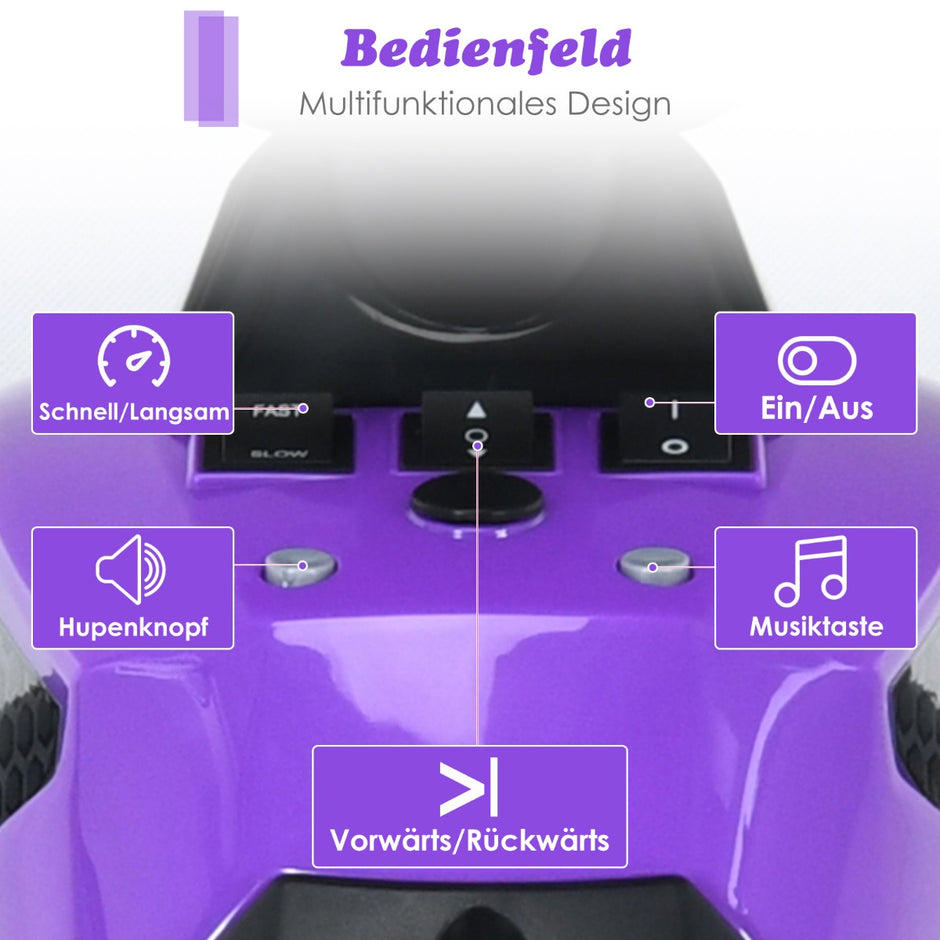 12V – Electric Kids Quad med musikhorn och LED strålkastare – Lila
