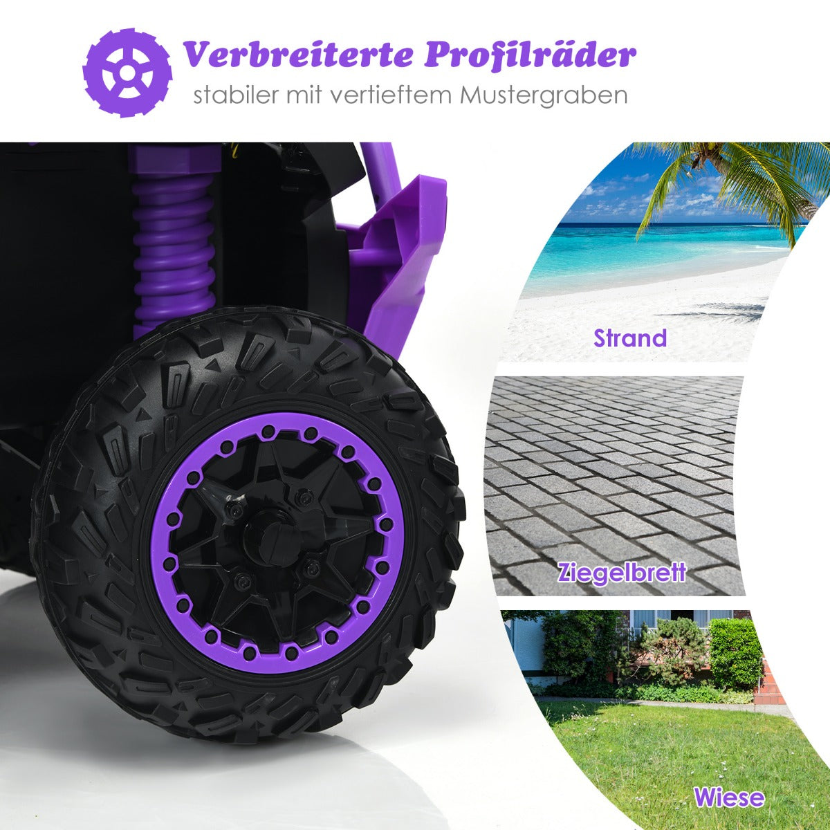 12V – Electric Kids Quad med musikhorn och LED strålkastare – Lila