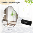Asymmetrisk – väggspegel med premium baksida Oregelbundet formad – 78 x 56,5 cm – Svart