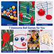 i – spelbord set multifunktionellt med fotbollsbord hockey biljard bordtennis m.m. Naturfärg – 14 1
