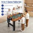 i – spelbord set multifunktionellt med fotbollsbord hockey biljard bordtennis m.m. Naturfärg – 14 1