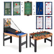 i – spelbord set multifunktionellt med fotbollsbord hockey biljard bordtennis m.m. Naturfärg – 14 1