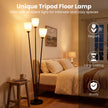 Golvlampa – med tre E27‑socklar, treflig läslampa lampskärm – 153 cm