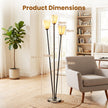Golvlampa – med tre E27‑socklar, treflig läslampa lampskärm – 153 cm