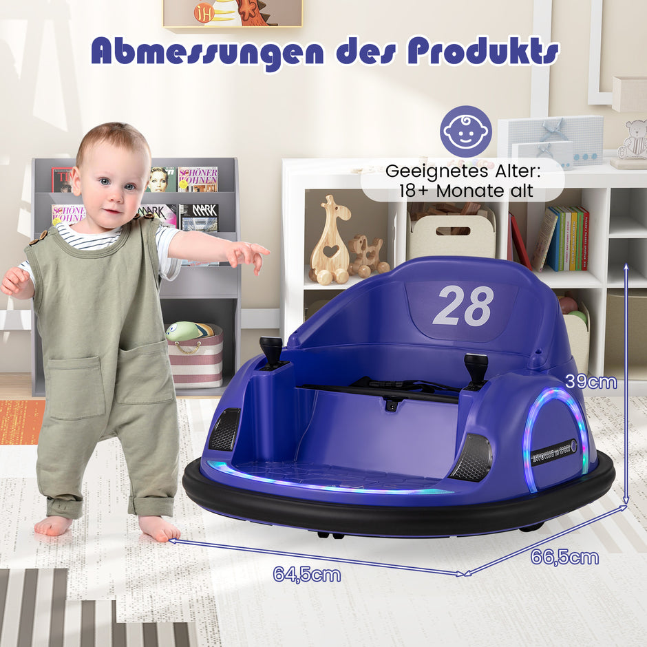 Barnens – elbilar, elektrisk bumper car med blinkande LED lampor – Lila