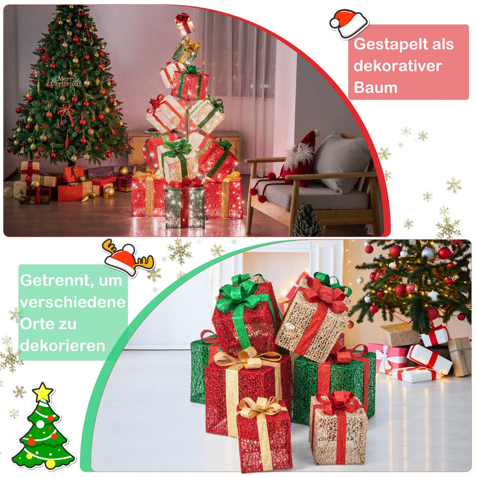 Upplyst – presentförpackning Set staplade förinställda julklappsförpackningar – 15 170 cm – Färgglad