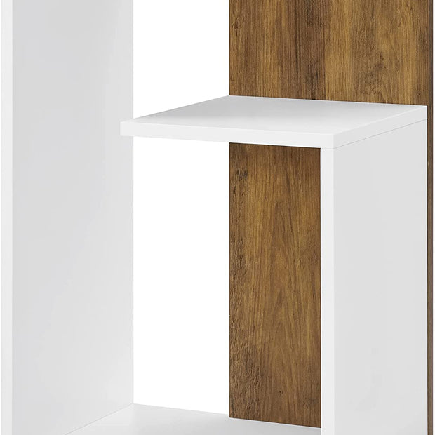 Nachtkastje – Modern ontwerp – 30 x 40 x 60 cm – Walnootbruin-wit – Spaanplaat