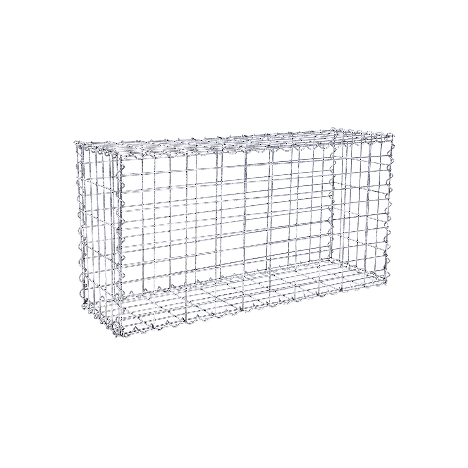 Schanskorf - Roestvrije steenkorf - Gabion - 100 x 50 x 30 cm - Zilver
