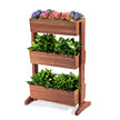 vånings – blomsterhylla i trä blomsterställ upphöjd bädd blomstertrappa – 3 3 71 x 38 x 105 cm – Brun