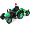 12V – eltraktor för barn med släpleksakstraktor – 151 x 68 x 70 cm – Grön