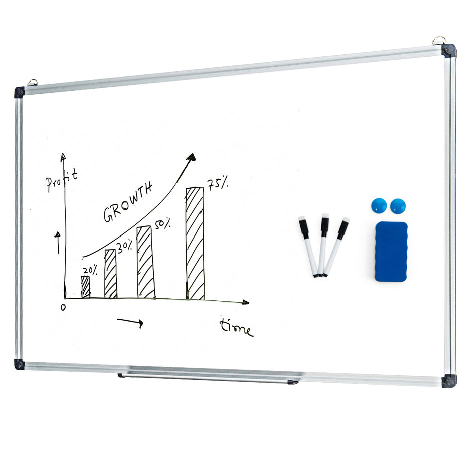 Whiteboard – med avtagbar pennbricka Aluminiumram Magnetisk – 50 x 35 cm – Vit
